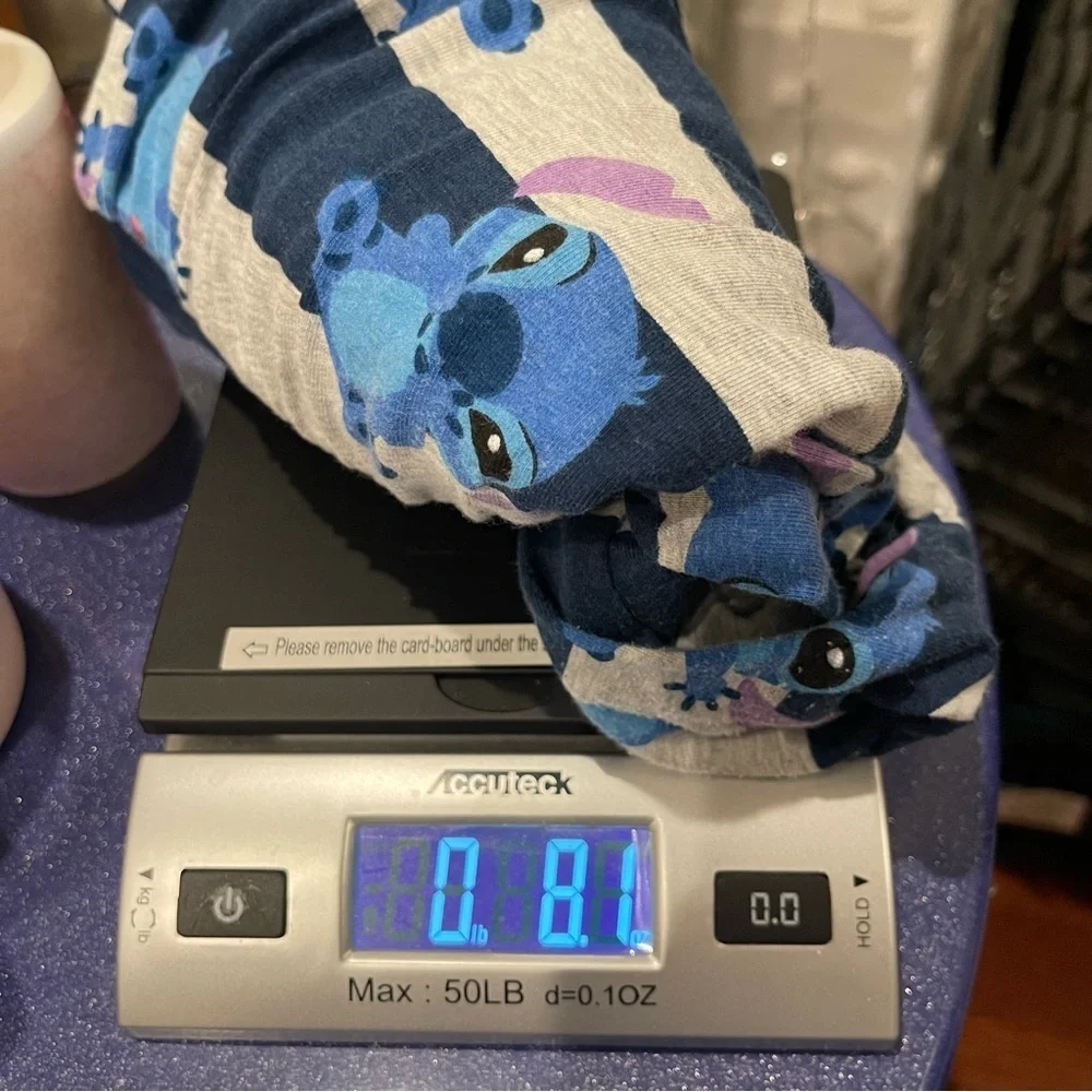Disney Lilo & Stitch Allover Print Womens Joggers Blue Gray Striped Small - Picture 10 of 10